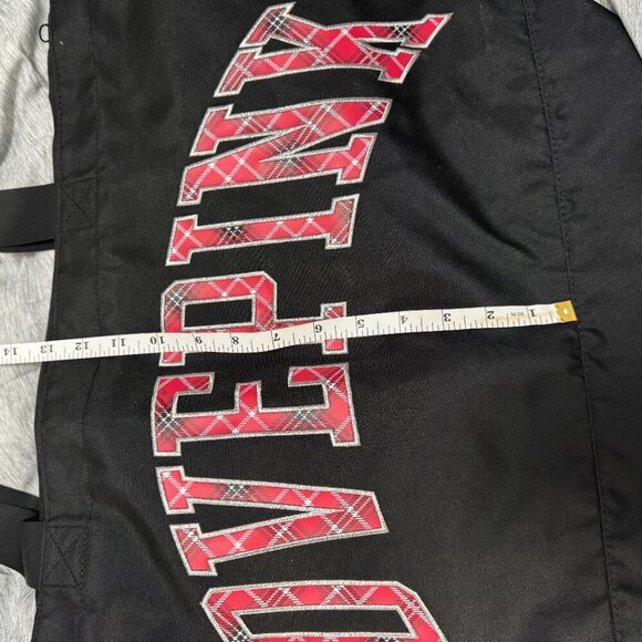 PINK Victoria's Secret LOVE PINK Tote with Zipper, Plaid Christmas Pattern, NWT - Picture 4 of 6